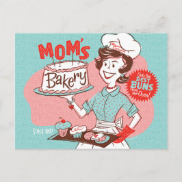 Cartão Postal Cartão-postal do Dia de as mães Retro da Bakery mã