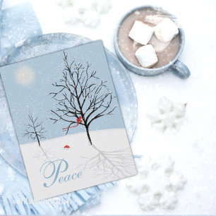Cartão Postal Cartão-postal do Dia de Natal da Floresta Encantad