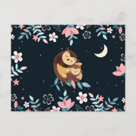 Cartão Postal Cartão-postal do Dia de os namorados Coruja