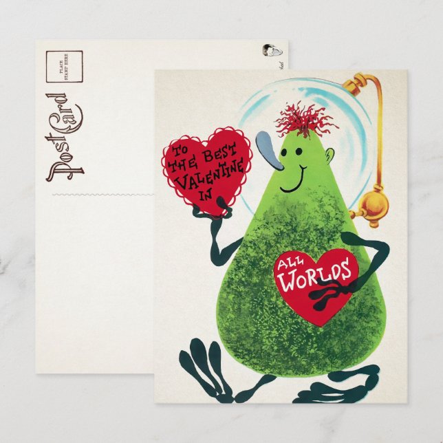 Cartão Postal Cartão-postal do Dia de os namorados de Alienígena (Frente/Verso)