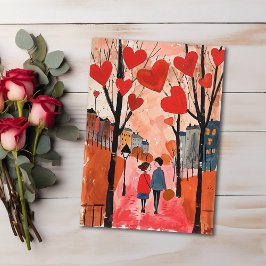 Cartão Postal Cartão-postal do dia de os namorados - Rolagem no 