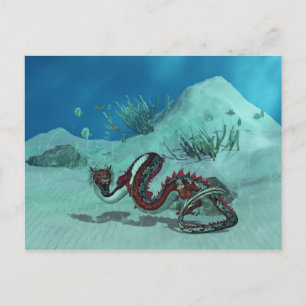 Cartão Postal Cartão-postal do Dragão de Água Chinês/Japonê