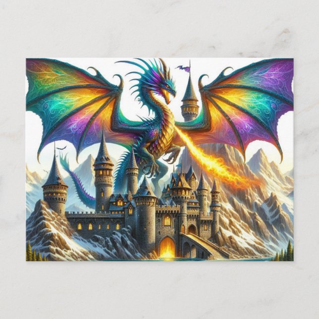 Cartão Postal Cartão-postal do Dragão para respiração por incênd (Frente)