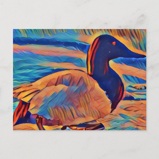 Cartão Postal Cartão-postal do Duque abstrato Art Canvasback (Frente)