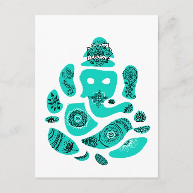 Cartão Postal Cartão-postal do Elefante Ganesha India (Frente)