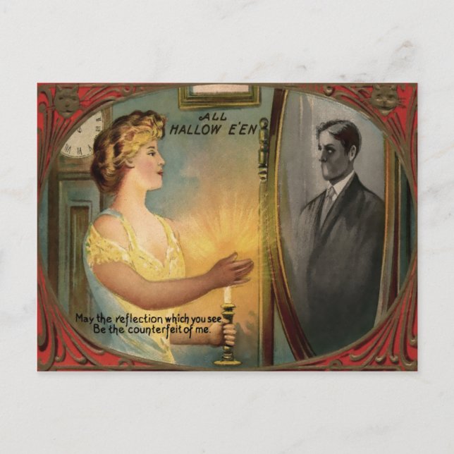 Cartão Postal Cartão-postal do Espelho do Halloween (Frente)