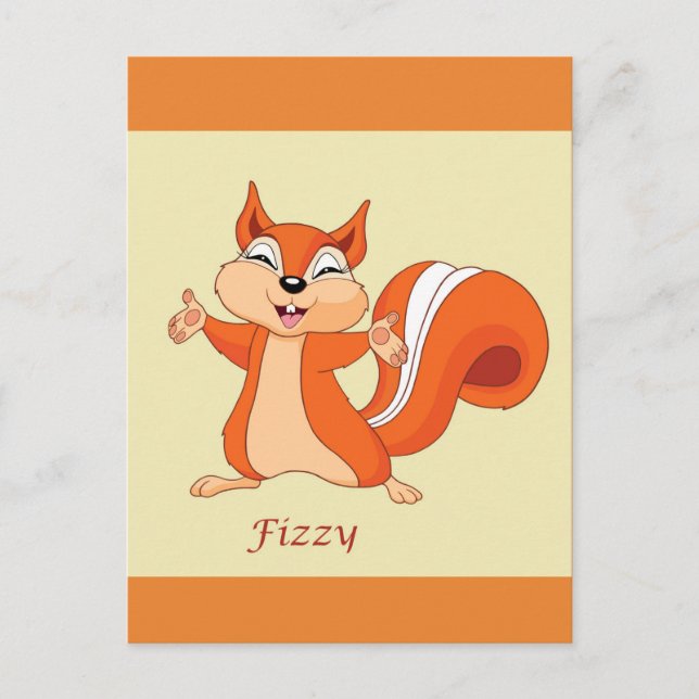 Cartão Postal Cartão-postal do Esquilo Divertido Fizzy (Frente)