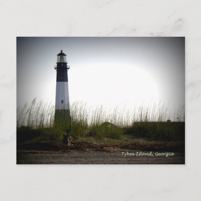 Cartão Postal Cartão-postal do farol de Tybee Island (Frente)