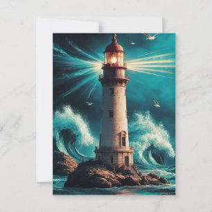 Cartão Postal Cartão-postal do Farol Vintage - Sce Costeira Náut