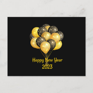 Cartão Postal Cartão-postal do Feliz ano novo Preto 2023