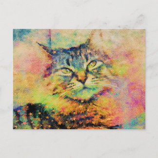 Cartão Postal Cartão-postal do Gatinho de Aquarela