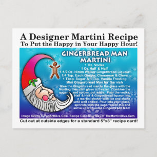 Cartão Postal Cartão-postal do Gingercake Man Christmas Martini
