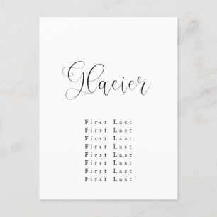 Cartão Postal Cartão-postal do Gráfico de Assentos do Glaciar