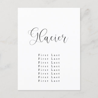 Cartão Postal Cartão-postal do Gráfico de Assentos do Glaciar