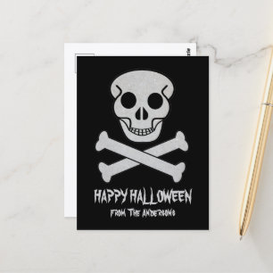Cartão Postal Cartão-postal do Halloween Skull e Bones