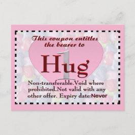Cartão Postal Cartão-postal do Hug Coupon