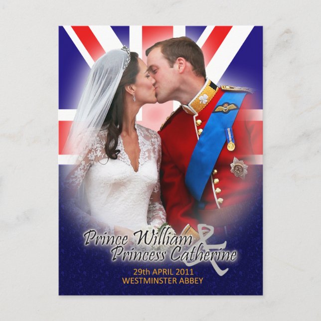 Cartão Postal Cartão-postal do Kiss Real de Casamento William &  (Frente)