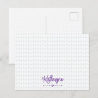 Cartão-postal do Knit Personalizado Roxo