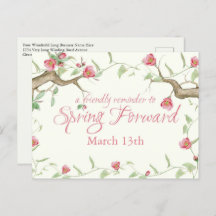 Cartão-postal do Lembrete de Horário de Verão