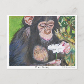 Cartão Postal Cartão-postal do macaco-flor