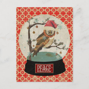Cartão Postal Cartão-postal do Mãe Owl Snowglobe
