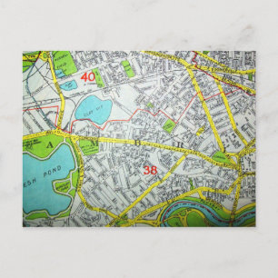 Cartão Postal Cartão-postal do MÃE Vintage Map