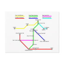 Cartão-postal do Mapa de Bike Denver