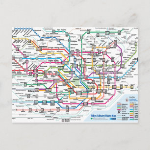 Cartão Postal Cartão-postal do Mapa do Metrô de Tóquio