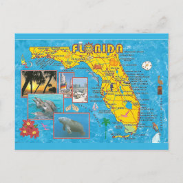 Cartão Postal Cartão-postal do Mapa Estatal da Flórida