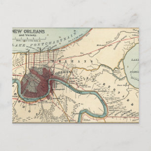 Cartão Postal Cartão-postal do Mapa Nova Orleans
