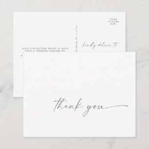 Cartão Postal Cartão-postal do Modern Silver Obrigado