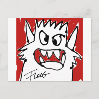 Cartão Postal Cartão-postal do Monstro de Cartoons Vermelho