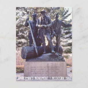 Cartão Postal Cartão-postal do Monumento do Lumberman no Michig