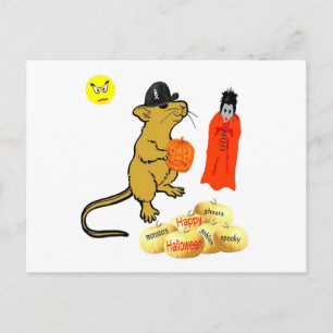 Cartão Postal Cartão-postal do mouse Halloween