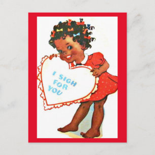 Cartão Postal Cartão-postal do Namorados Cute Afro-Americano Vi