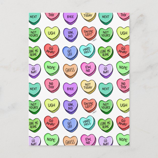 Cartão Postal Cartão-postal do Namorados de Rejeição (Frente)