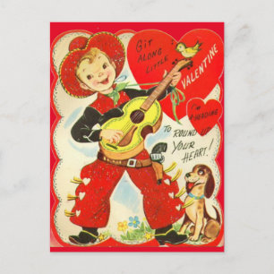 Cartão Postal Cartão-postal do Namorados Vintage 1950s Cowboy &