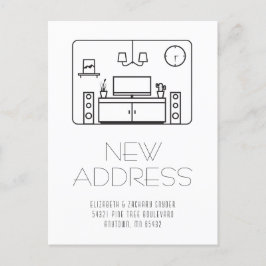 Cartão Postal Cartão-postal do Novo Endereço Preto do Interior M