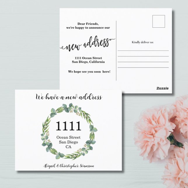 Cartão Postal Cartão-postal do novo endereço residencial (Criador carregado)