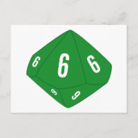 Cartão-postal do Número de Tabela de Dice Verde D1