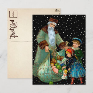 Cartão Postal Cartão-postal do Papai Noel Noturno Vitoriano