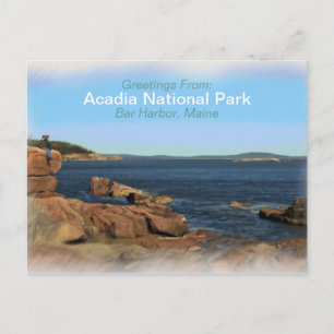 Cartão Postal Cartão-postal do Parque Nacional Acadia Pintado de