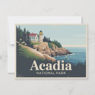 Cartão Postal Cartão-postal do Parque Nacional Acadia Retro