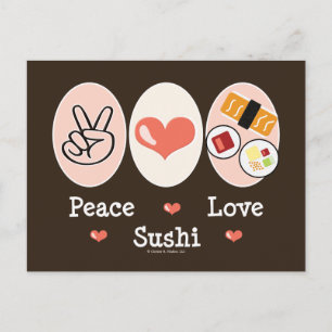 Cartão Postal Cartão-postal do Peace Love Sushi