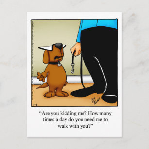 Cartão Postal Cartão-postal do proprietário de cachorro engraçad