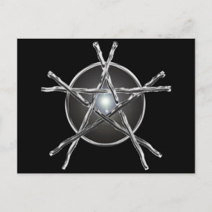 Cartão Postal Cartão-postal do Silver Sticks Pentagram