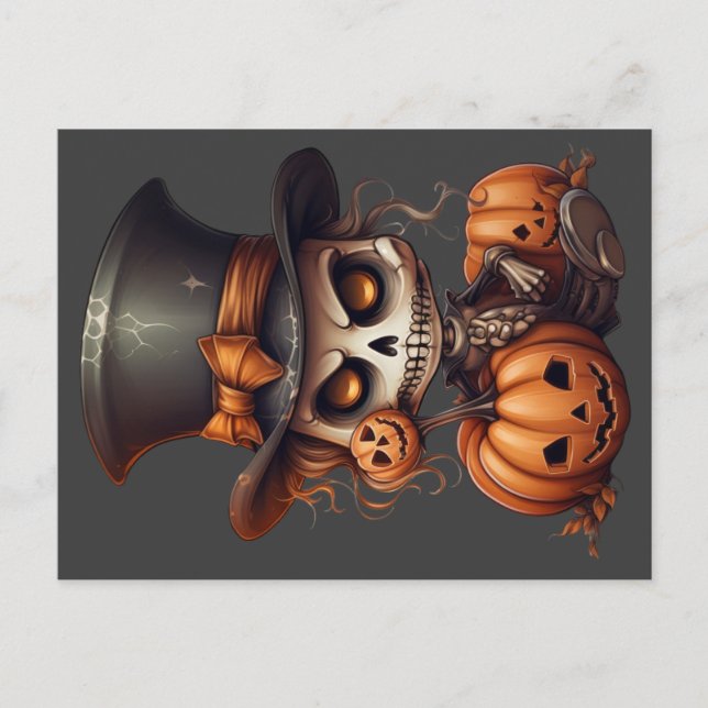 Cartão Postal Cartão-postal do Skeleton Steampunk (Frente)