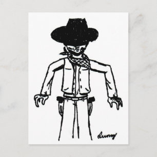 Cartão Postal Cartão-postal do Sketch Cowboy