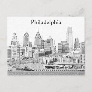 Cartão Postal Cartão-postal do Sketch Philadelphia