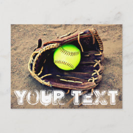 Cartão Postal Cartão-postal do Softball de Ajuste de Texto Perso